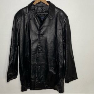 SIMARD Women’s Leather 100% Button Down Long Sleeves Winter Jacket Black Coat M